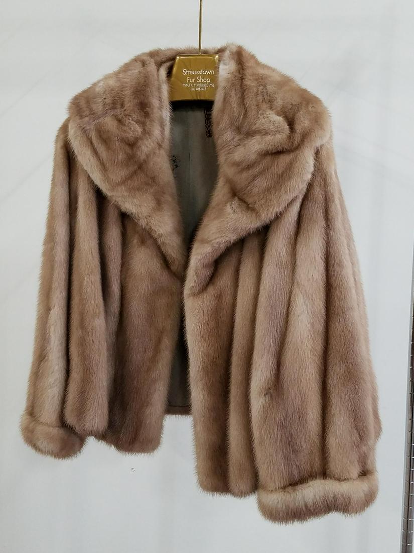 Edgar A. Stambaugh Fur Coat: Shoulders 18" wide x total length 25". Strausstown, PA