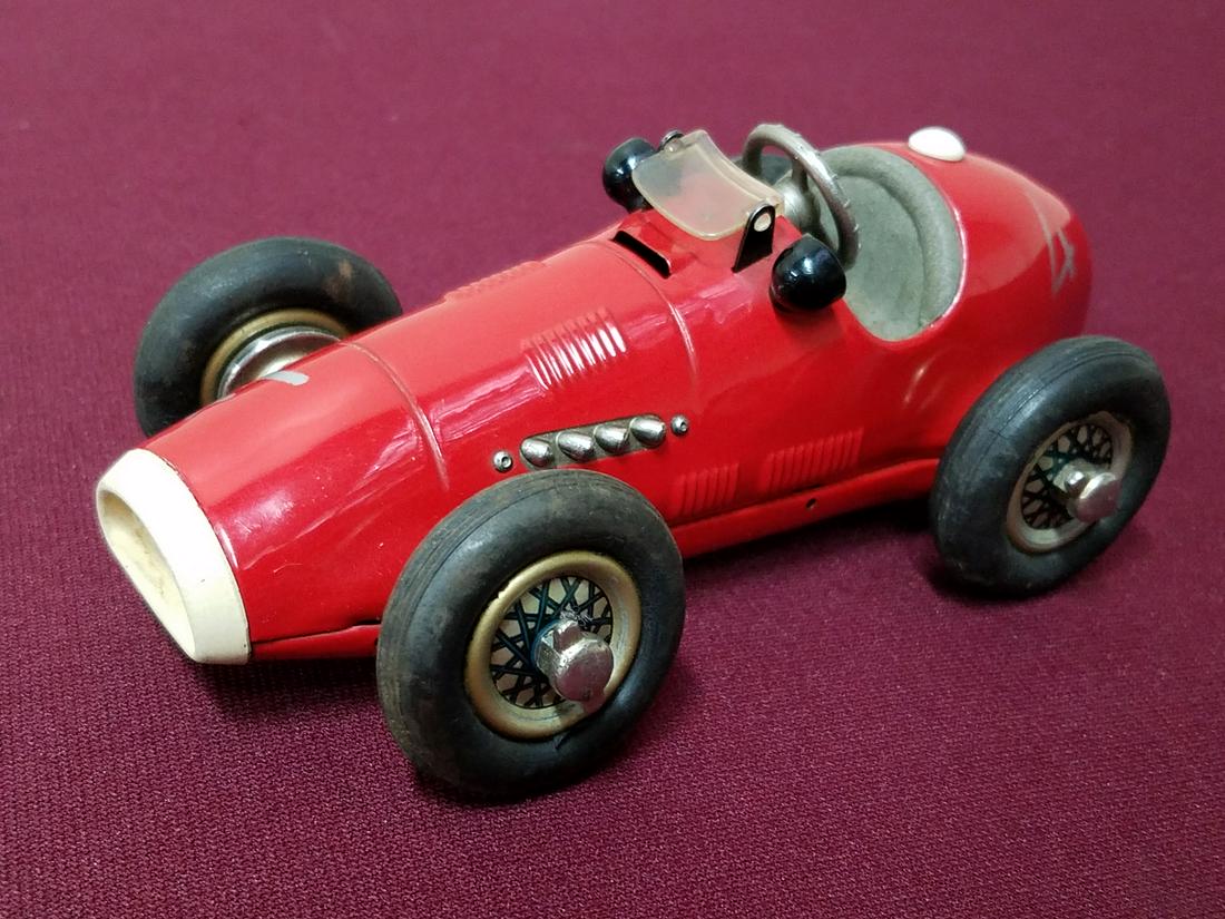 Schuco Grand Prix Racer Wind Up Toy: 6-1/2" long x 2" high. Key included. Made in U.S. zone Germany.