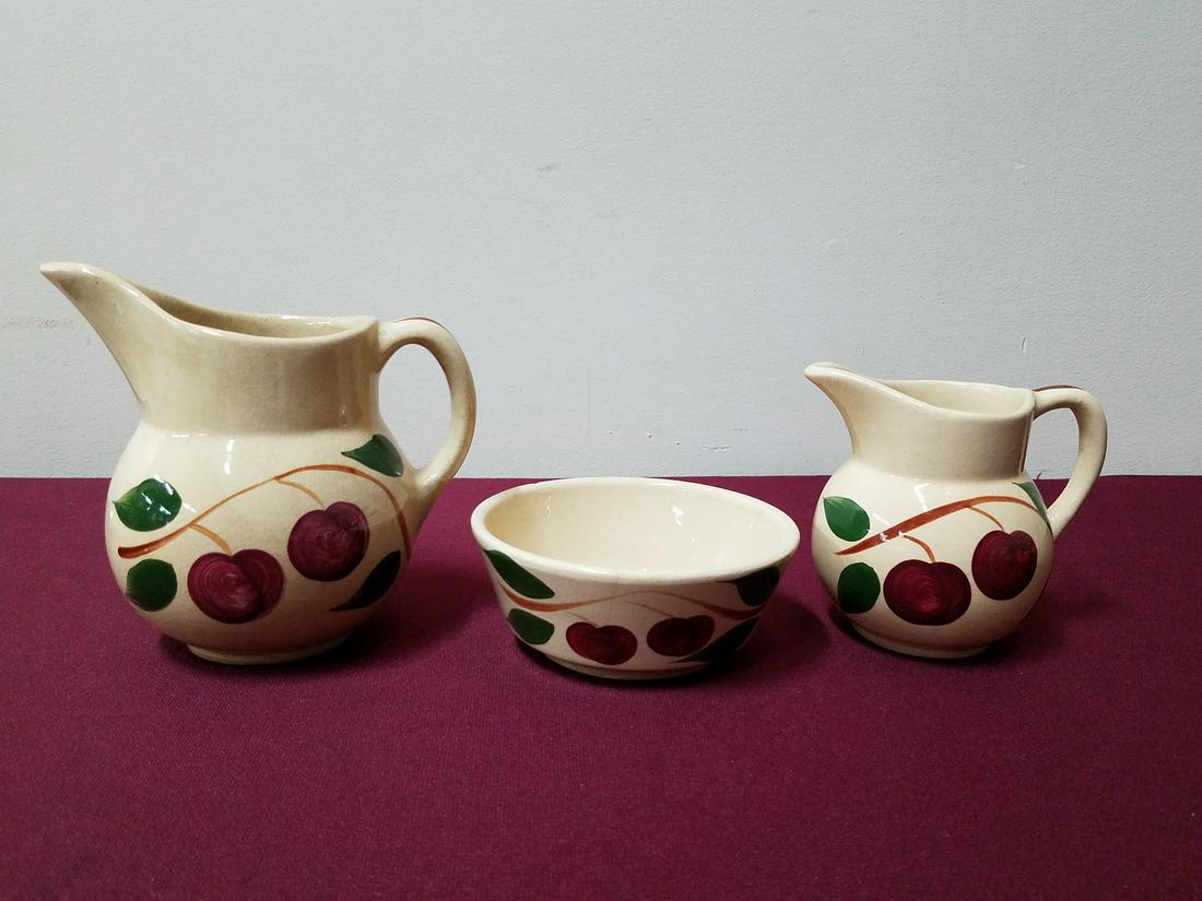 3 Pcs Double Apple Watt Pottery (1 of 3)