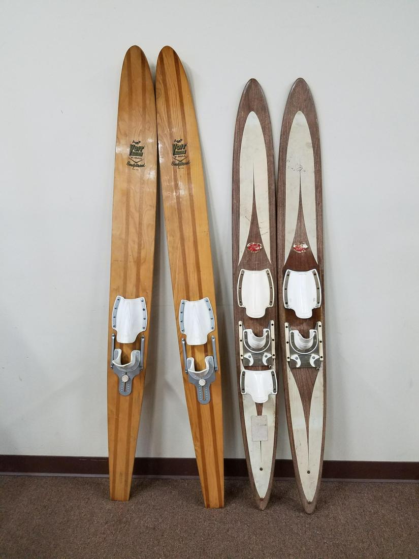 2 Pairs of Skies: Includes AMF Volt skies and Ski King. 66" to 70" long.