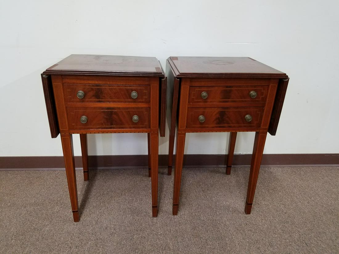 Pair of Drop Side Tables with Inlay (1 of 2)