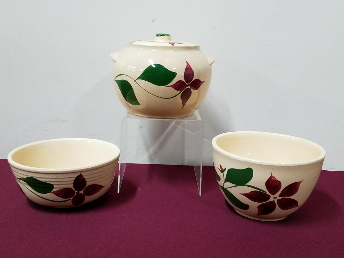 3 Pcs Star Flower Watt Pottery (1 of 3)