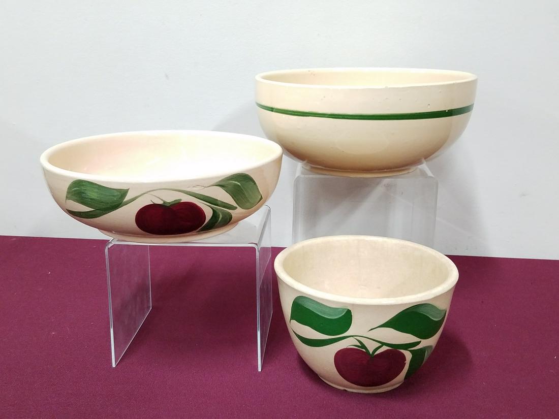3 Single Apple Watt Pottery Bowls (1 of 3)