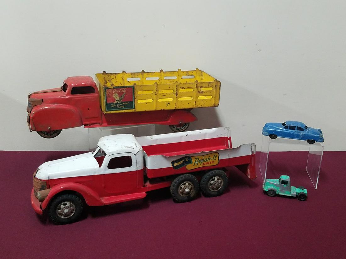 4 Vintage Cars and Trucks incl. Coca Cola (1 of 3)