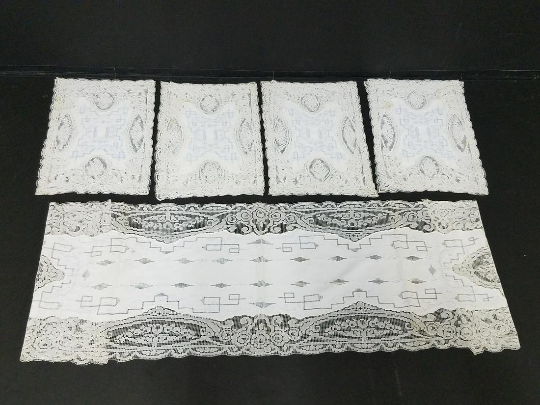 13 Pcs 19th Century Lace incl. Table Runner (1 of 2)