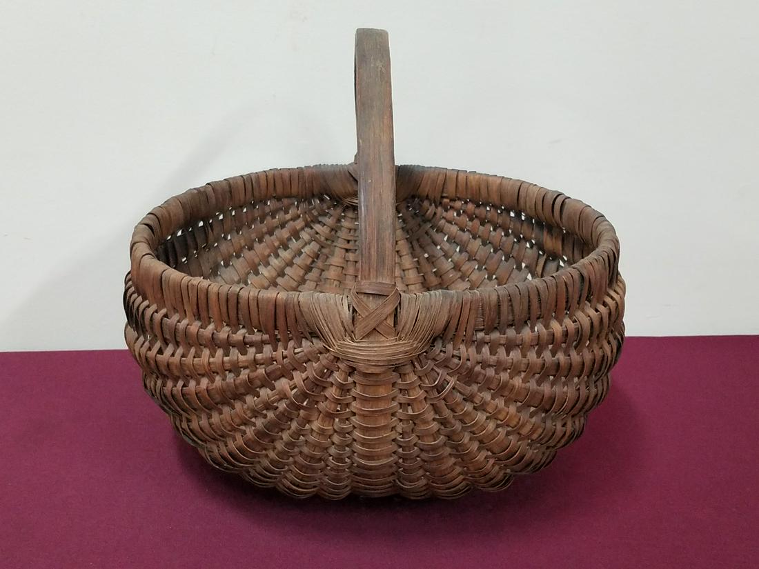 Antique Splint Wood Basket (1 of 2)