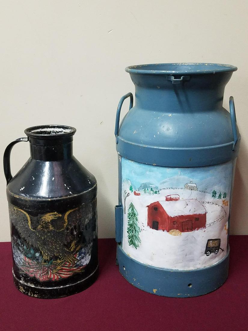 2 Decorated Milk Cans (1 of 2)