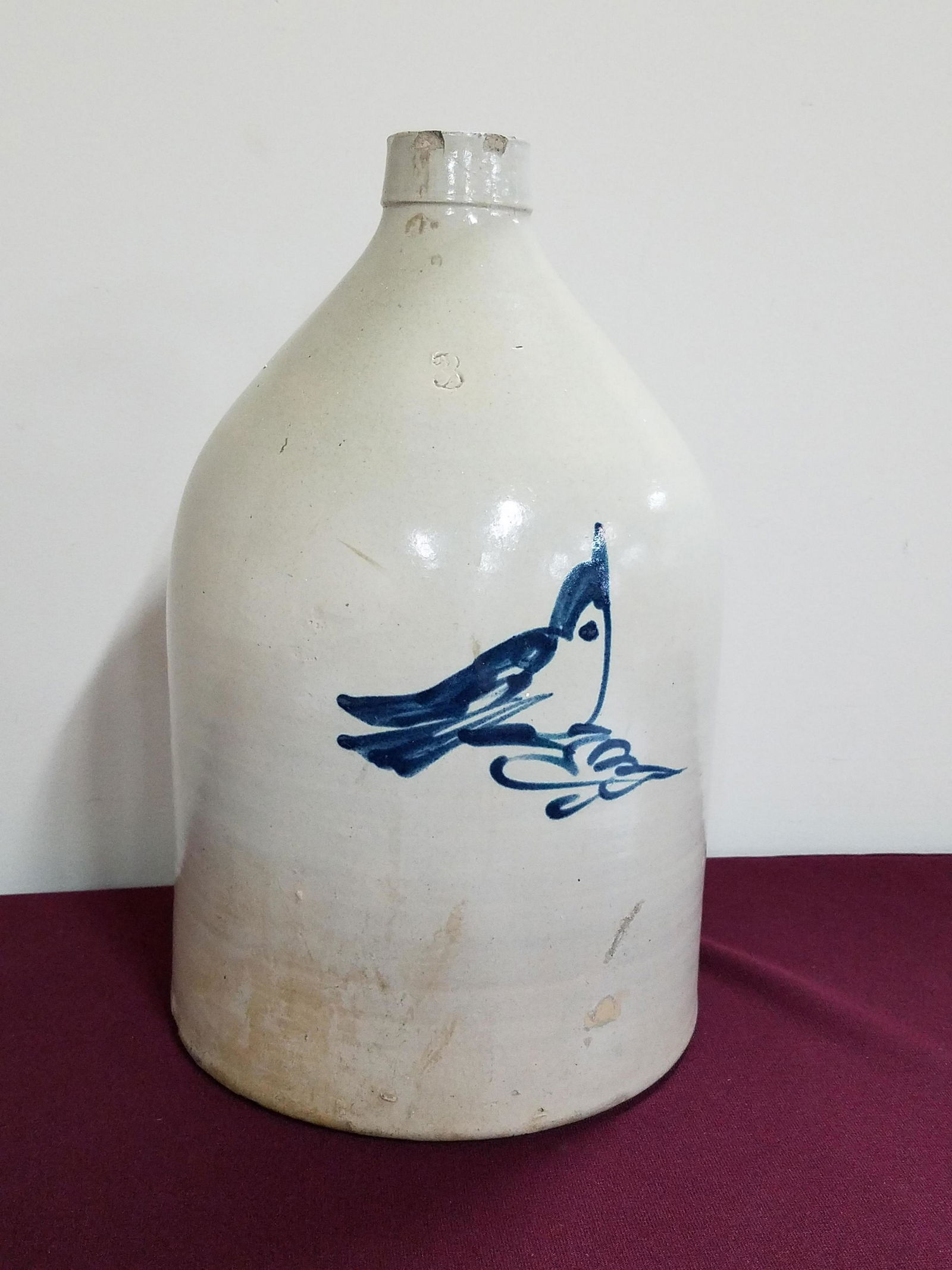 3 Gallon Cobalt Decorated Crock (1 of 3)