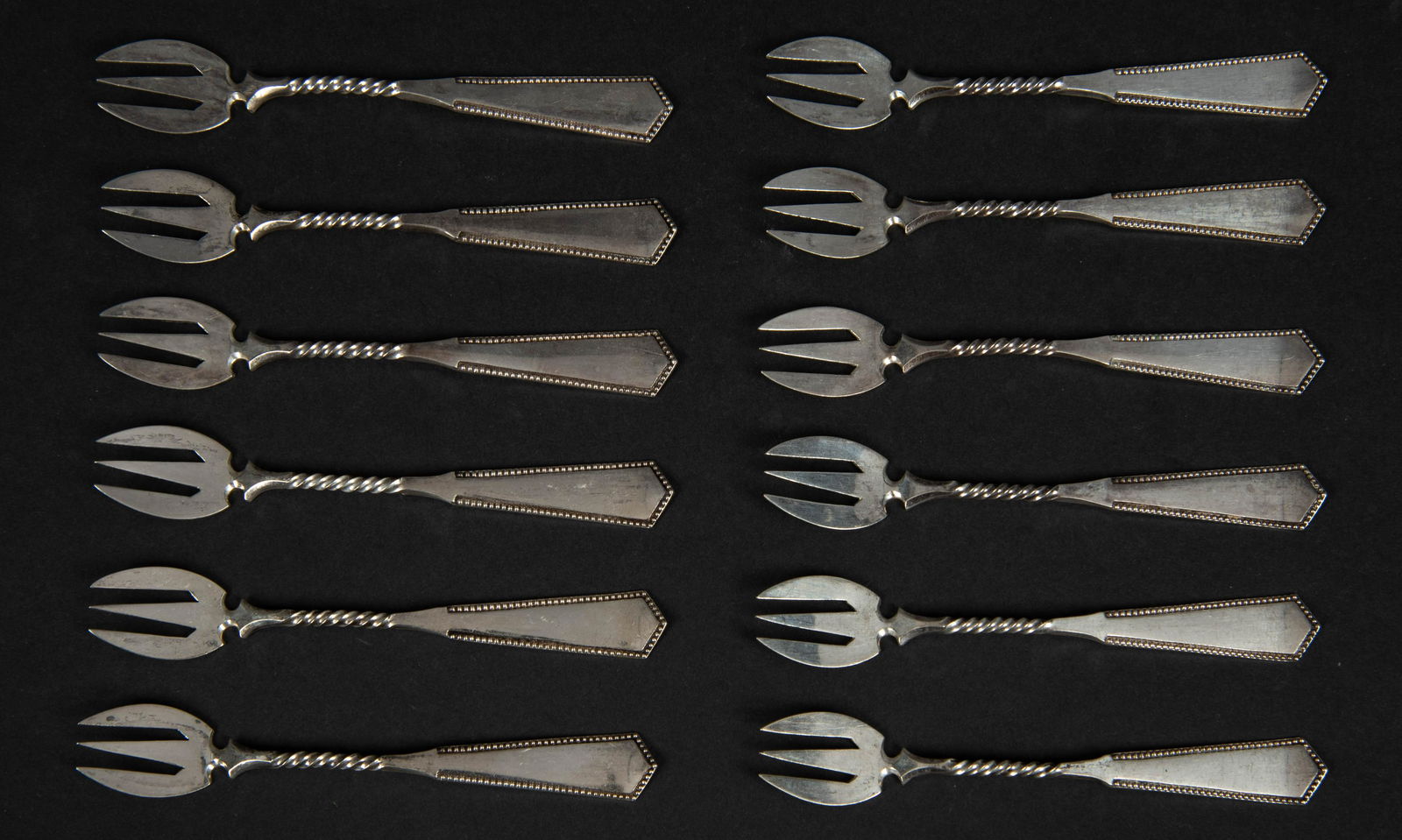 12 Dutch Sterling Ice Cream Forks (1 of 3)