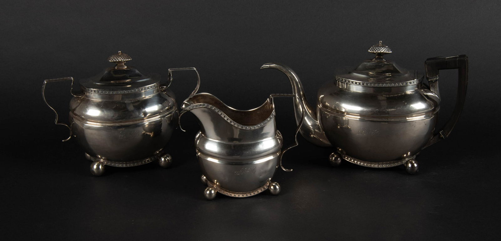 3 Pc Edward Rockwell Coin Silver Tea Set (1 of 2)