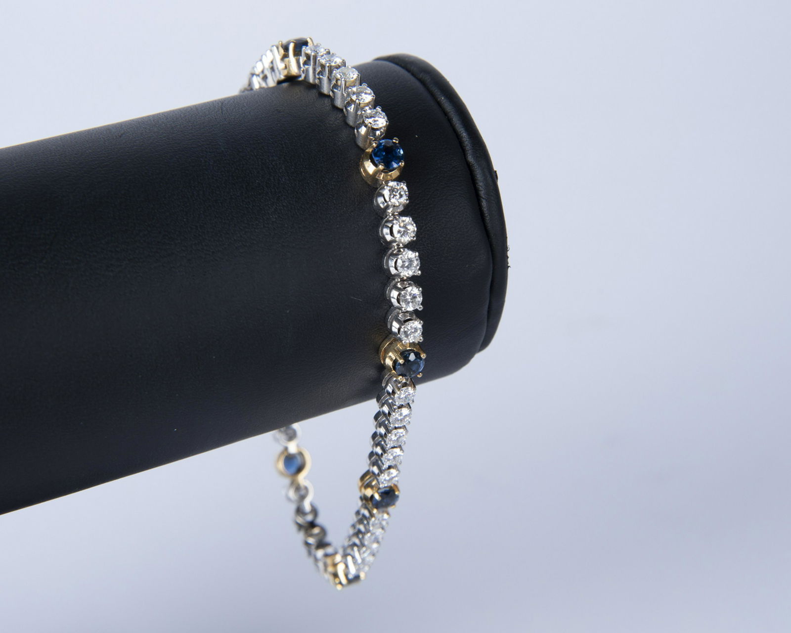 18k 2.4 CTW Diamond and 1.2 CTW Sapphire Bracelet (1 of 3)