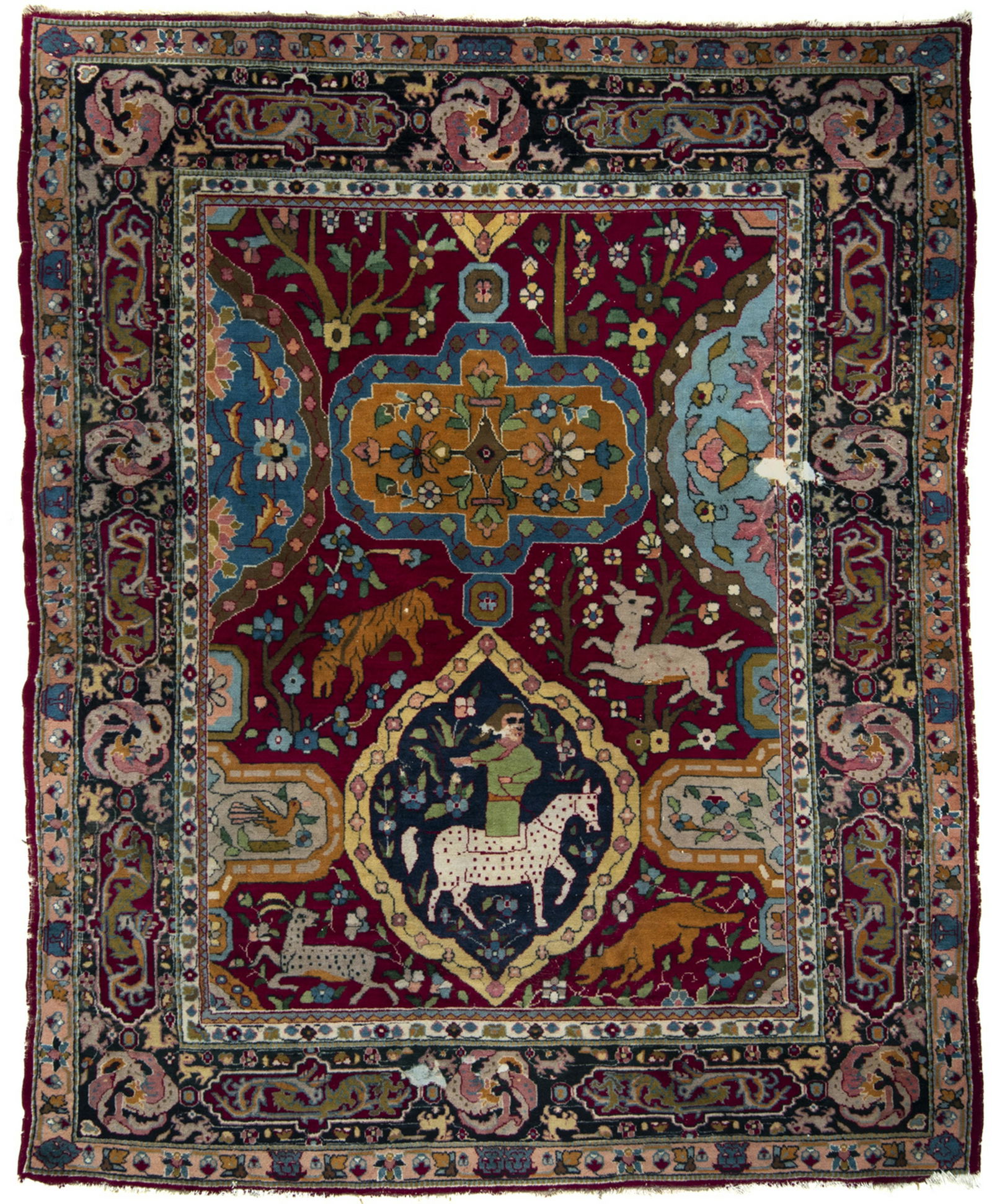 Indian Jaipur Pictorial Area Rug (1 of 6)