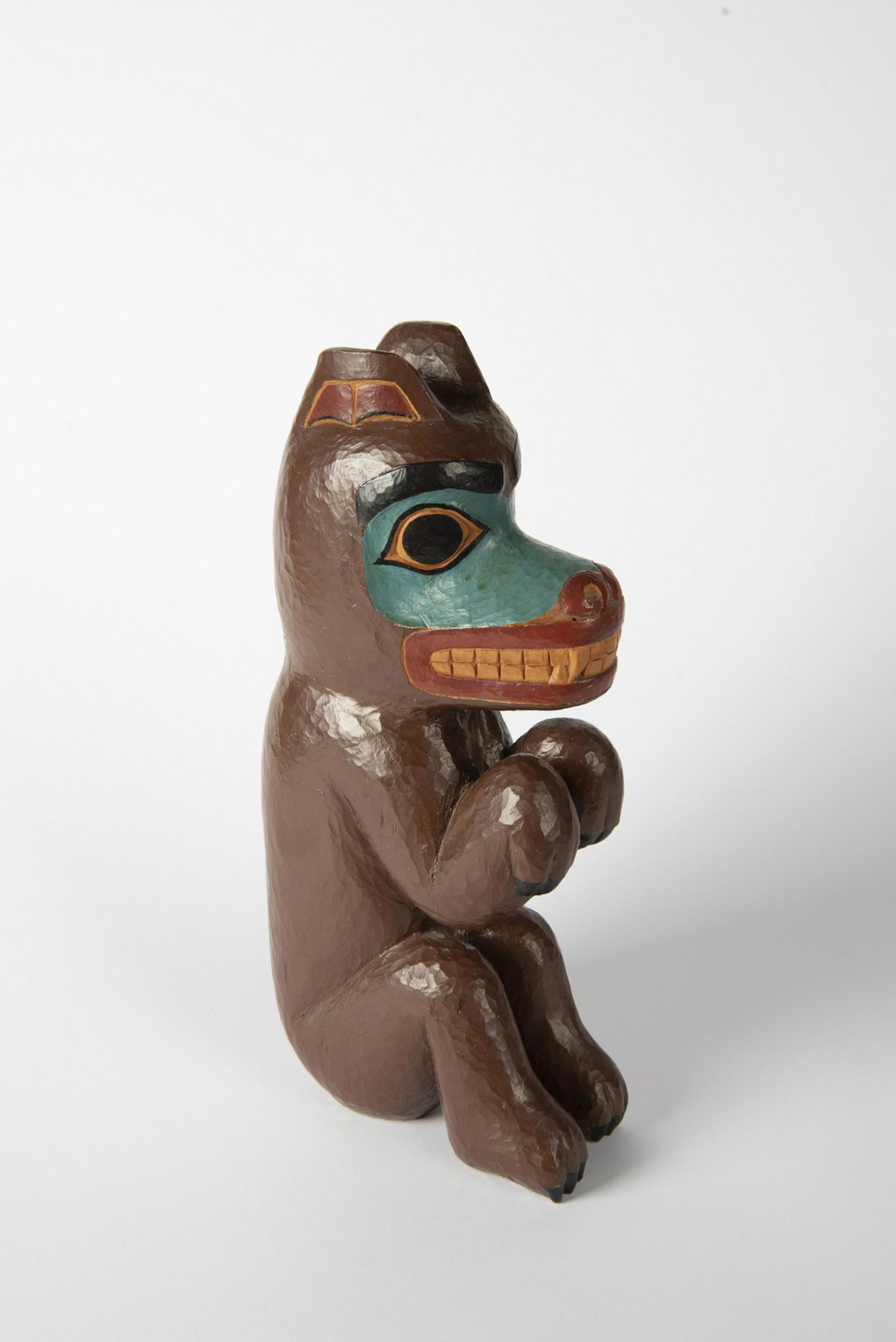 Signed Northwest Coast Wolf Wood Carving (1 of 5)