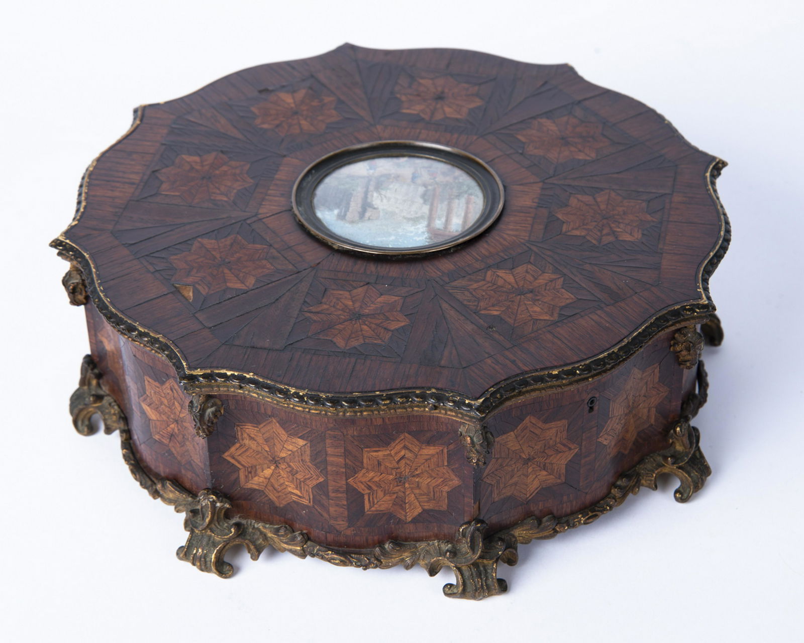 Hand Painted Marquetry Sewing Box (1 of 6)