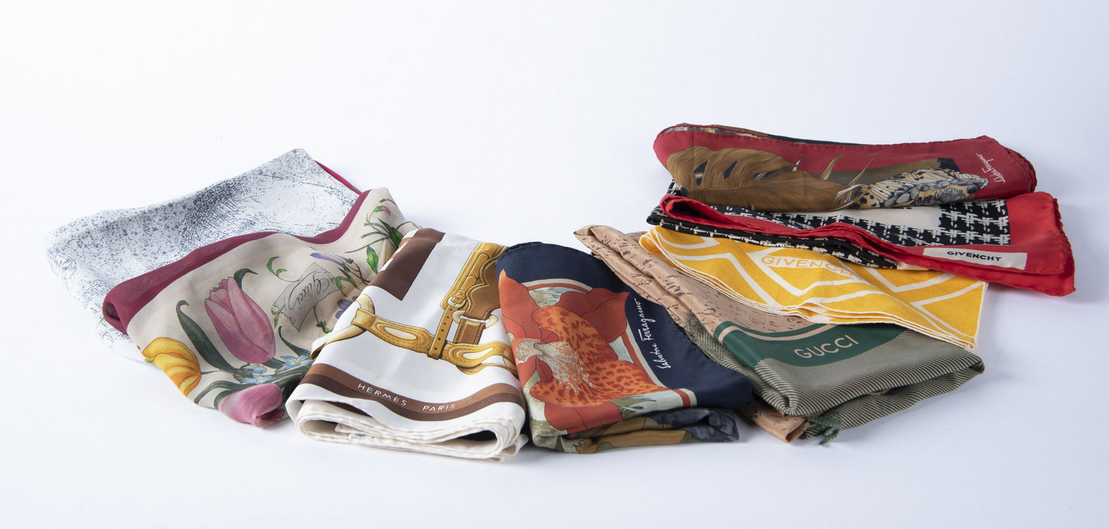 8 Designer Silk Scarves (1 of 9)