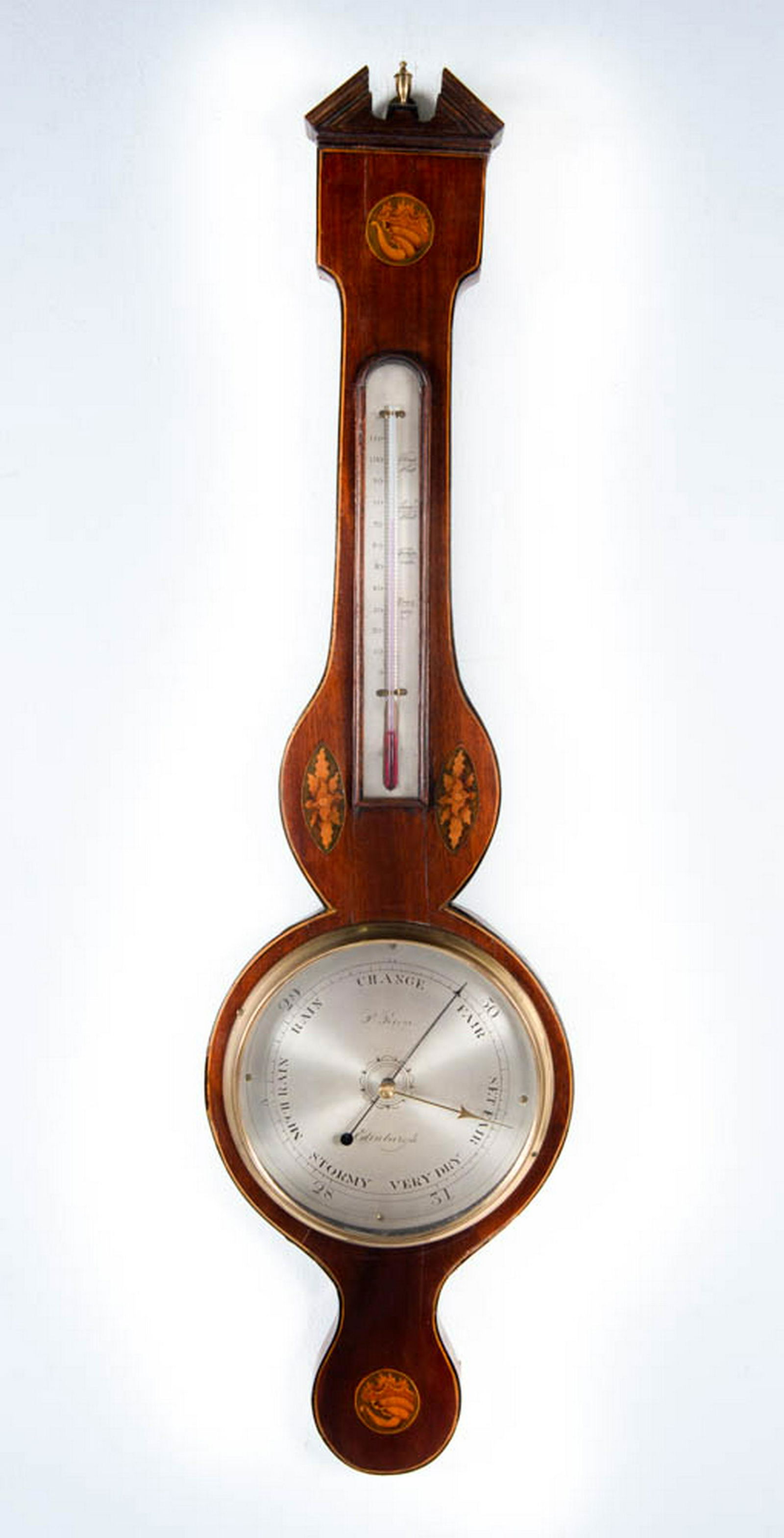 Inlaid Scottish Banjo Barometer (1 of 4)