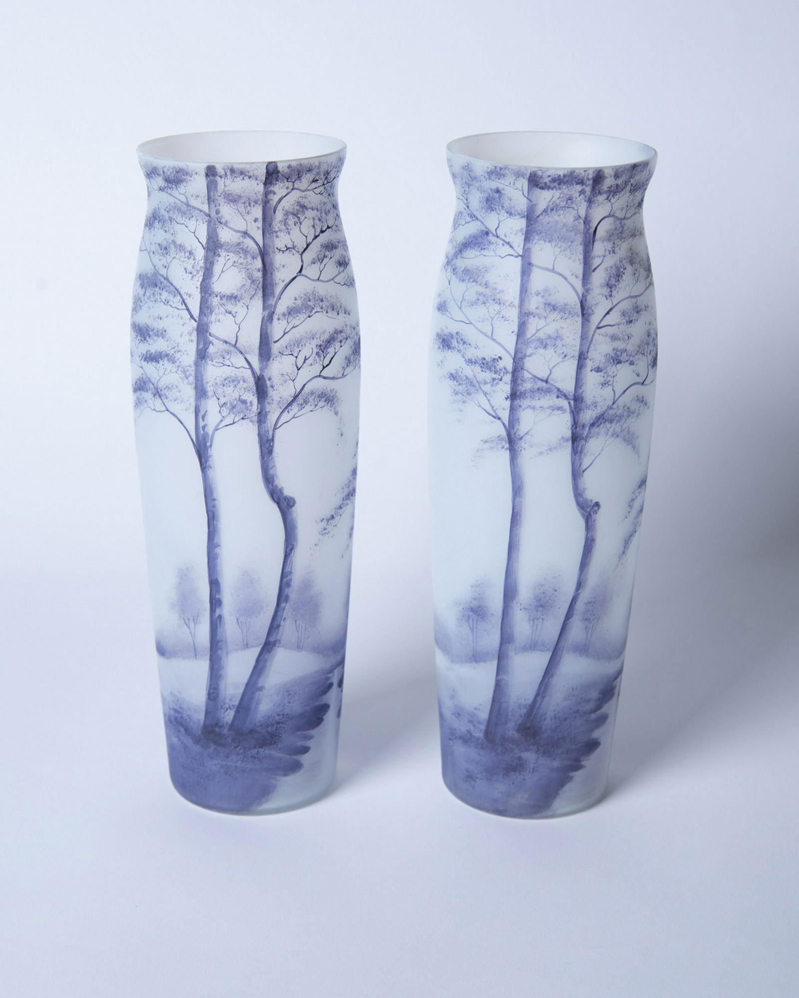 Pr of Hand Painted Scenic Vases (1 of 4)