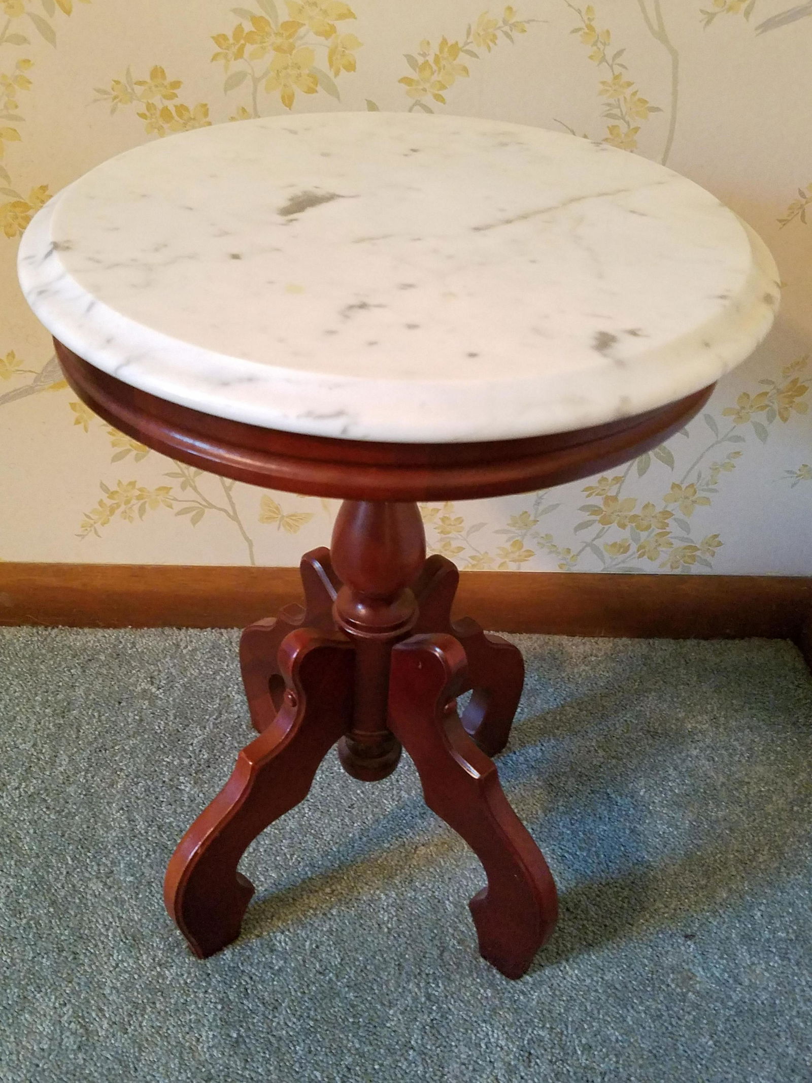 Kimball Low Marble Top Plant Stand (1 of 2)
