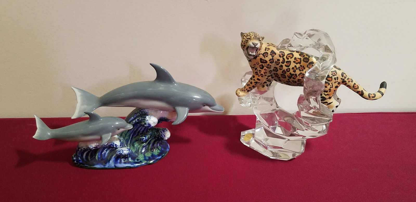 Lladro Dolphins and Bleikristall Tiger (1 of 4)