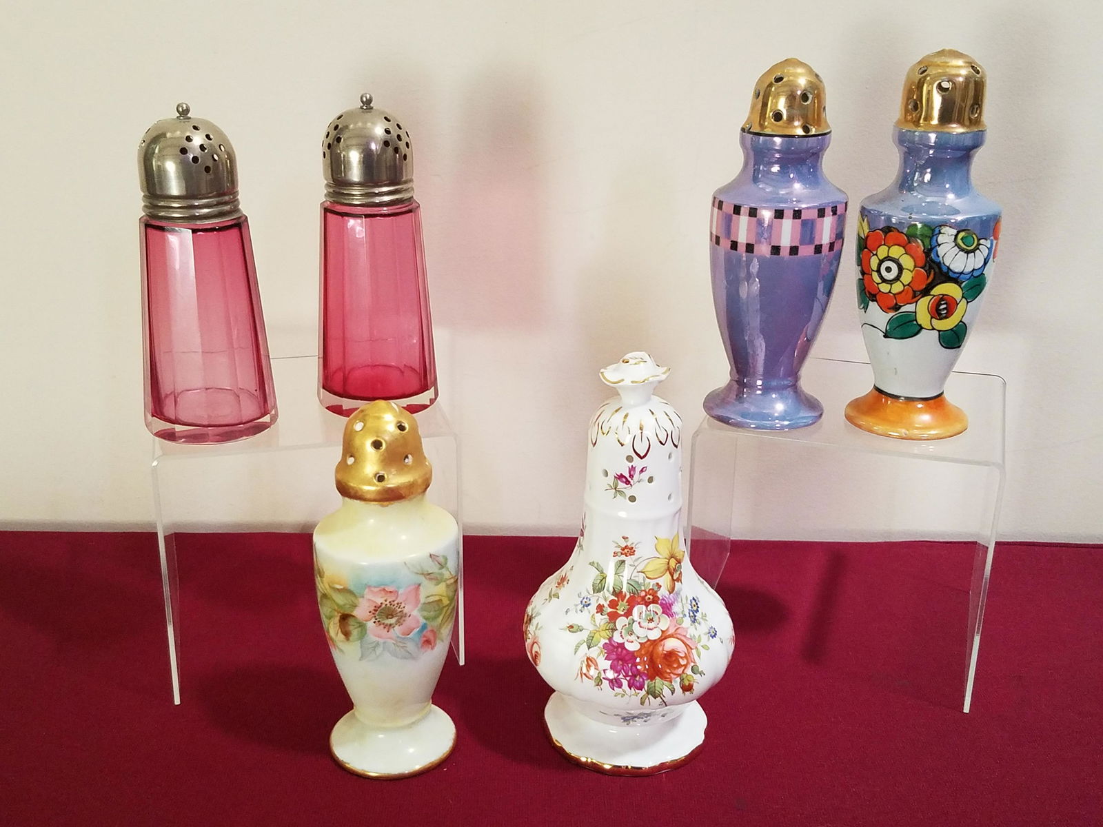 6 Porcelain and Glass Sugar Castors (1 of 3)