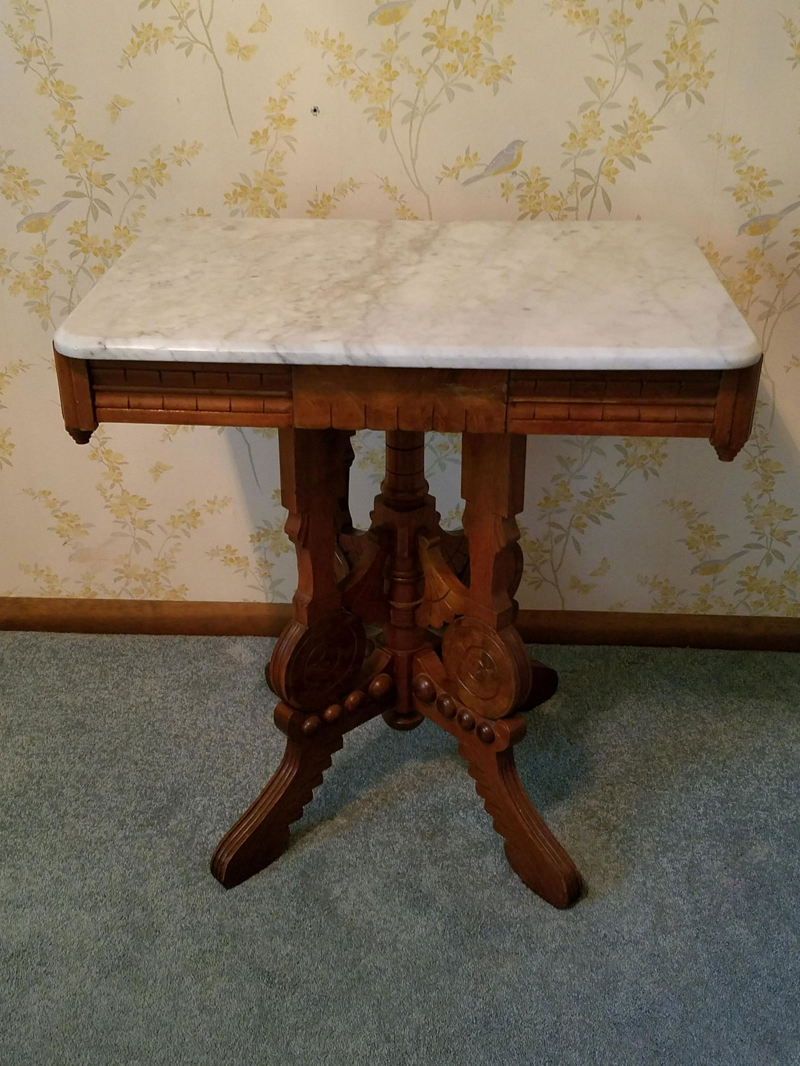Carved Marble Top Table (1 of 3)