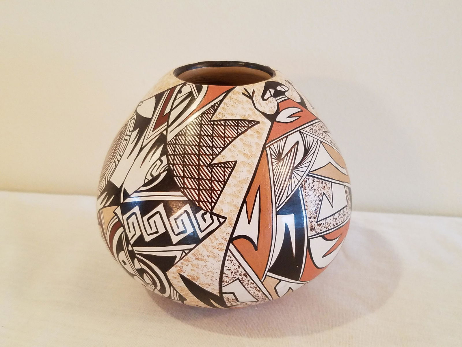 Sylvia Naha Acoma Geometric Decorated Pot (1 of 5)