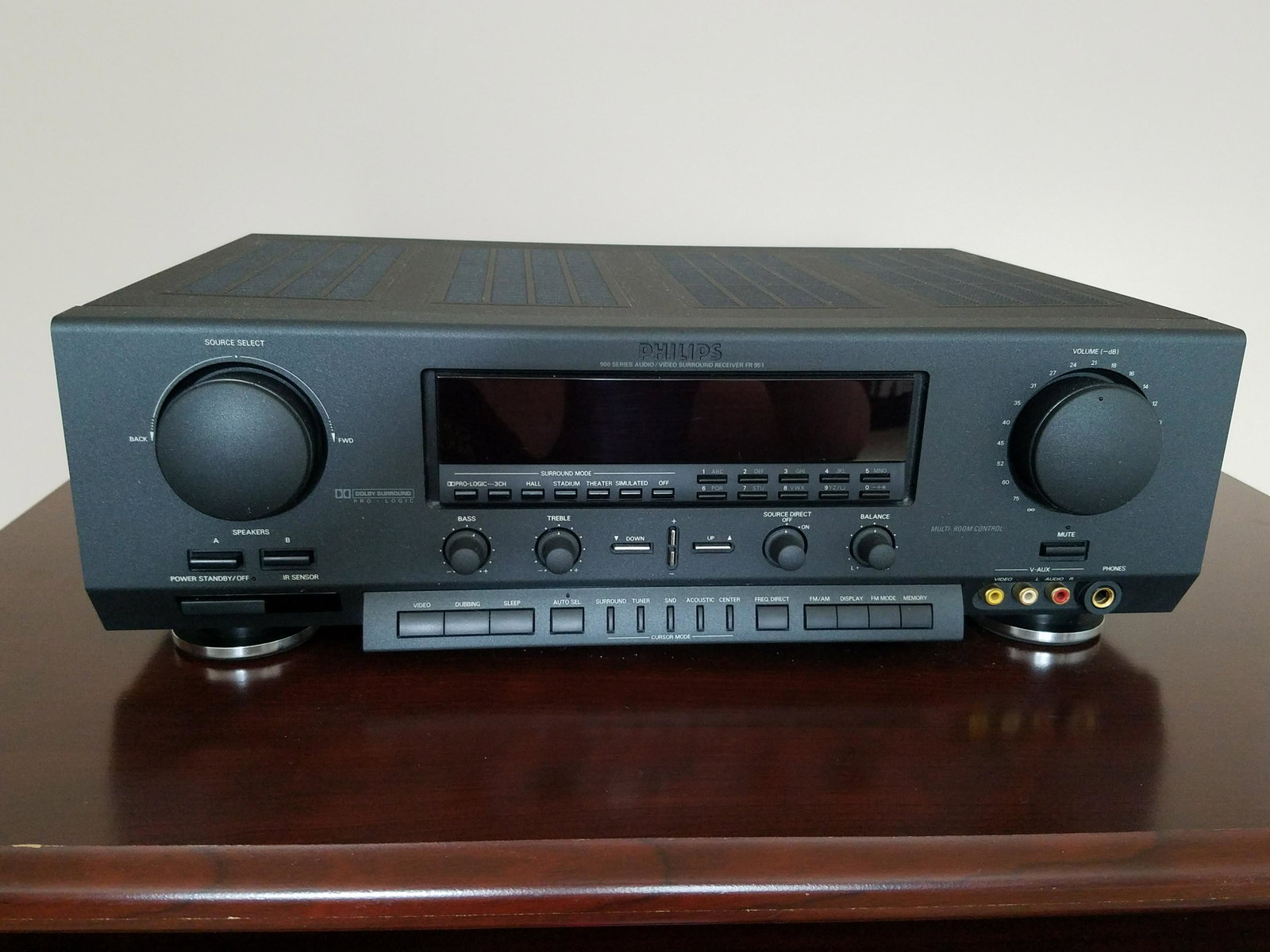 Philips Receiver: In working order. Model number FR951P BK01. Serial number 39196291. 17" wide x 12" deep x 5-1/2" high.