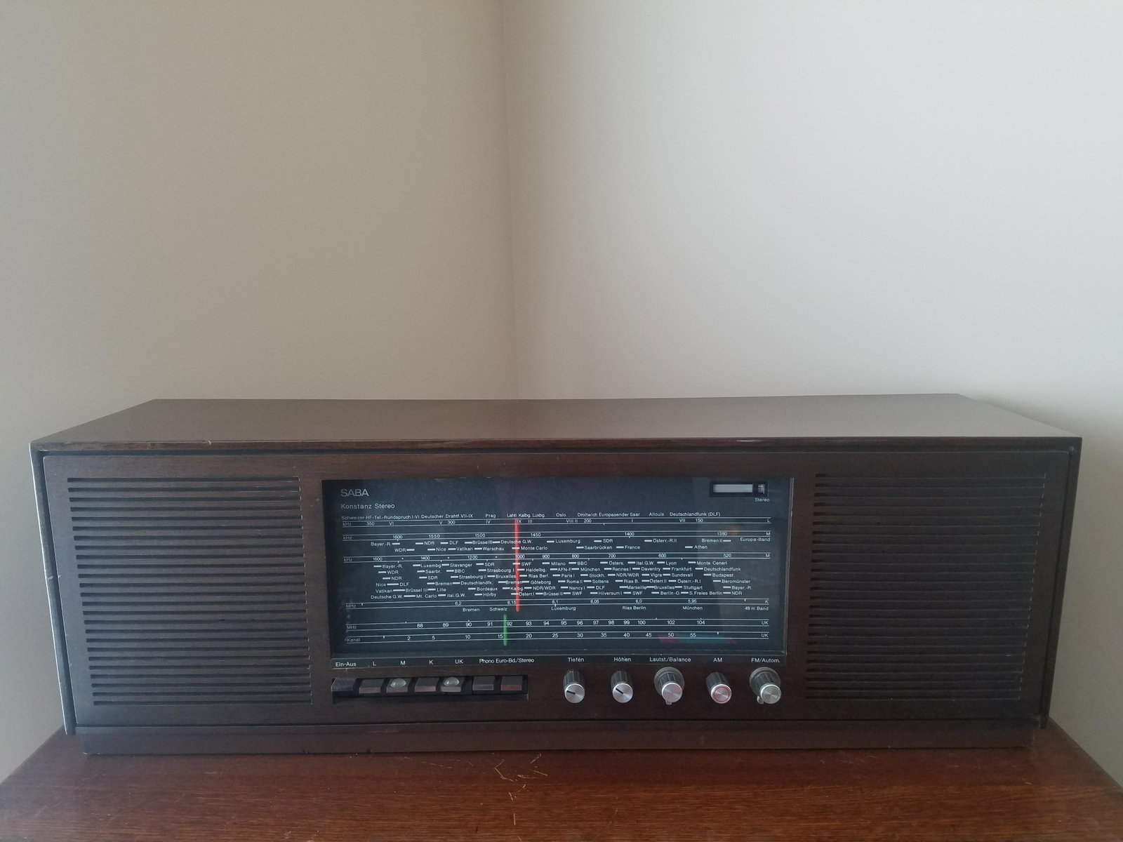 SABA Konstanz Stereo Mod.KN-E: 28 3/4" wide X 8" deep X 9 1/2" high.