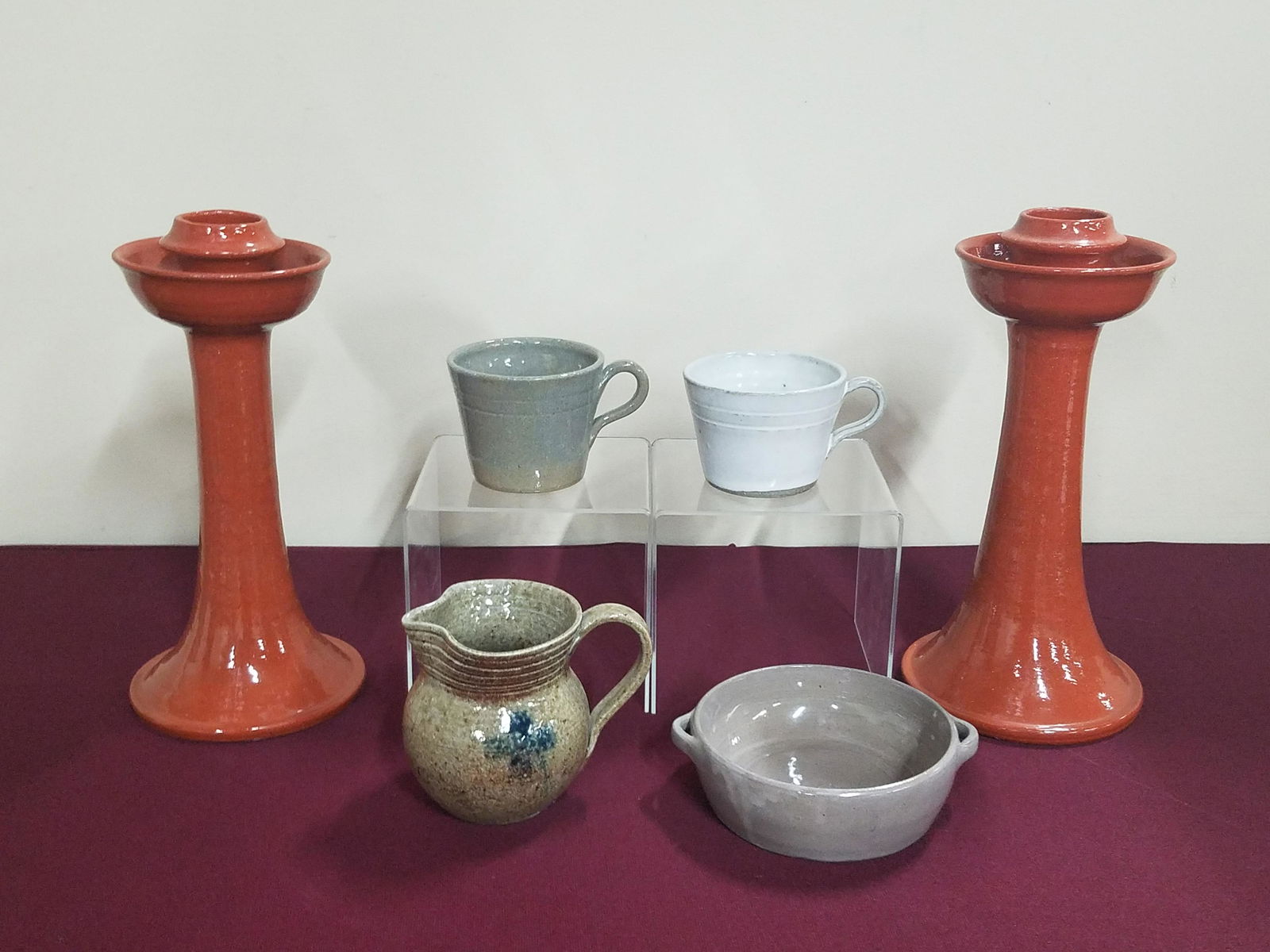 6 Pcs Jug town Pottery (1 of 2)