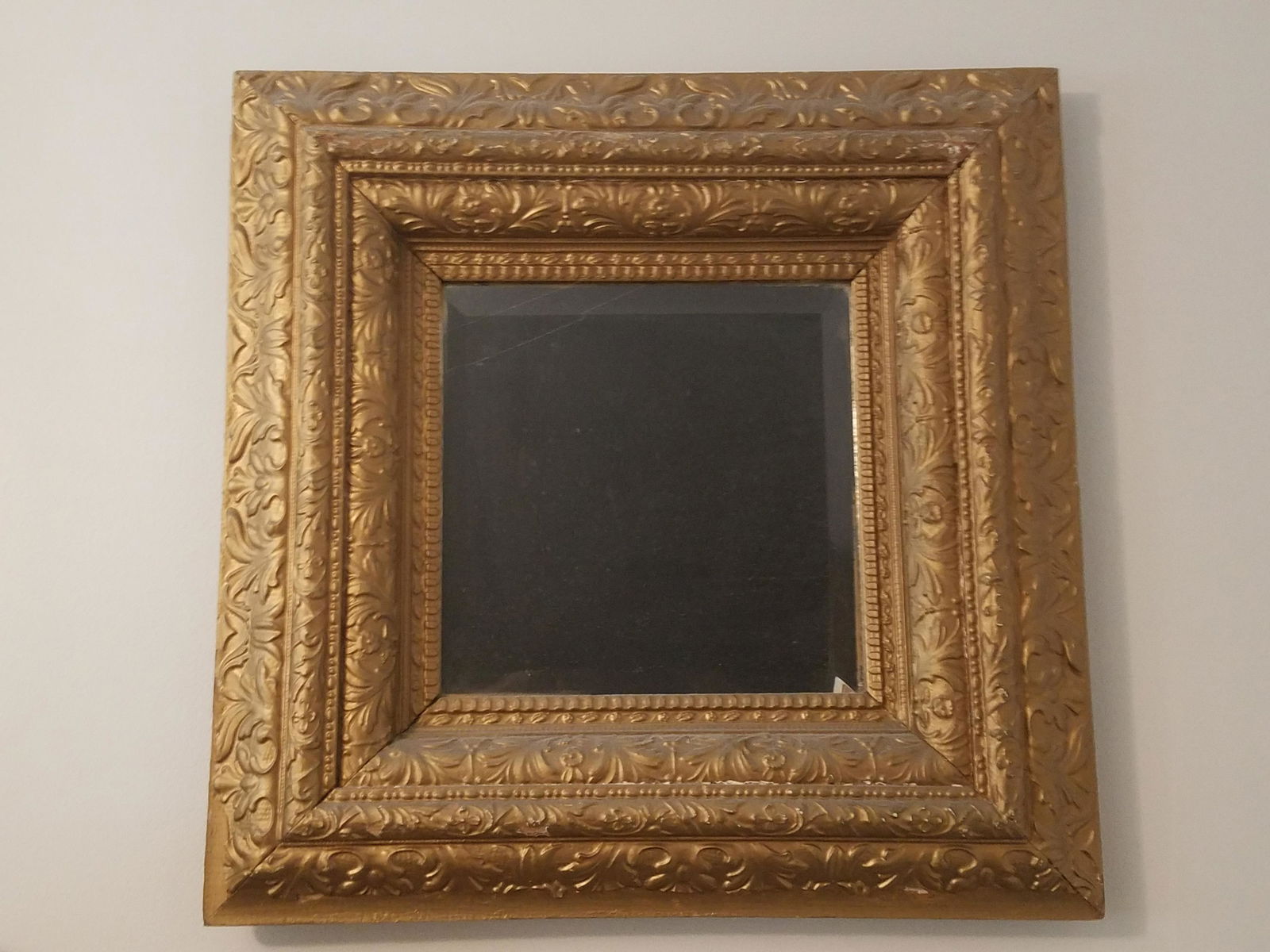 Square Gold Wall Mirror (1 of 1)