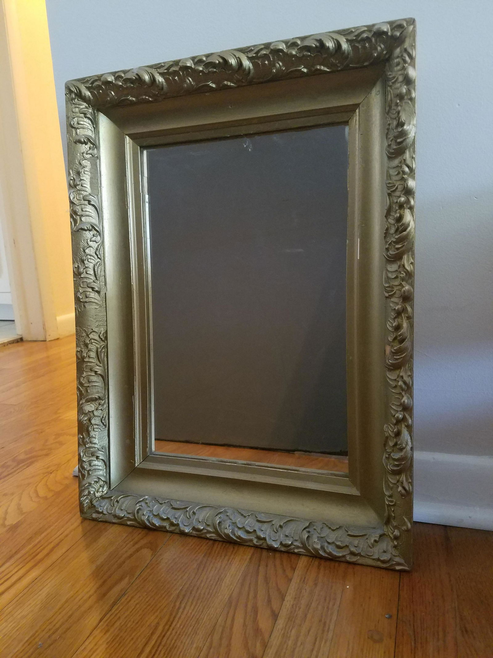 Gold Rectangular Wall Mirror (1 of 1)
