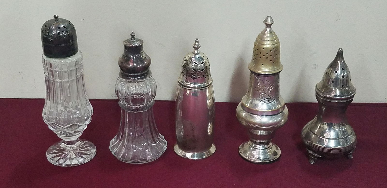 5 Sugar Casters incl. Waterford and Sterling (1 of 4)