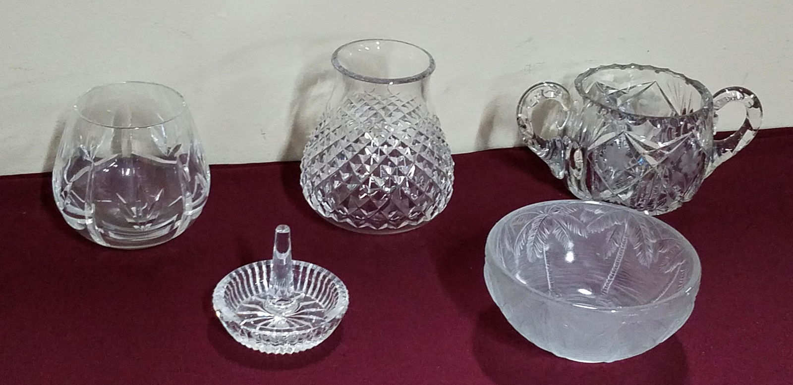 5 Pcs Glass incl. Waterford and Frosted Bowl (1 of 3)