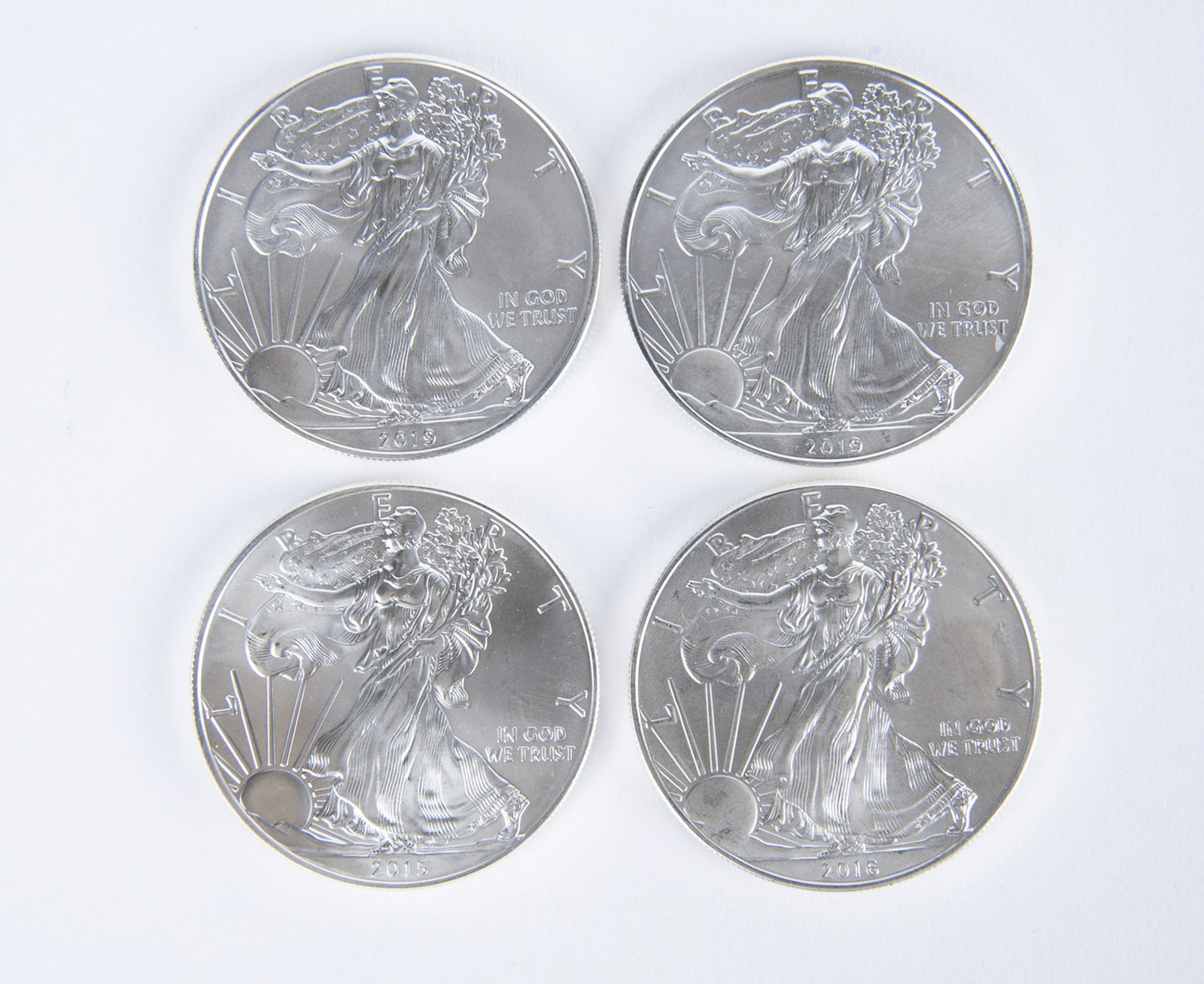4 Unc American Silver Eagles (1 of 2)