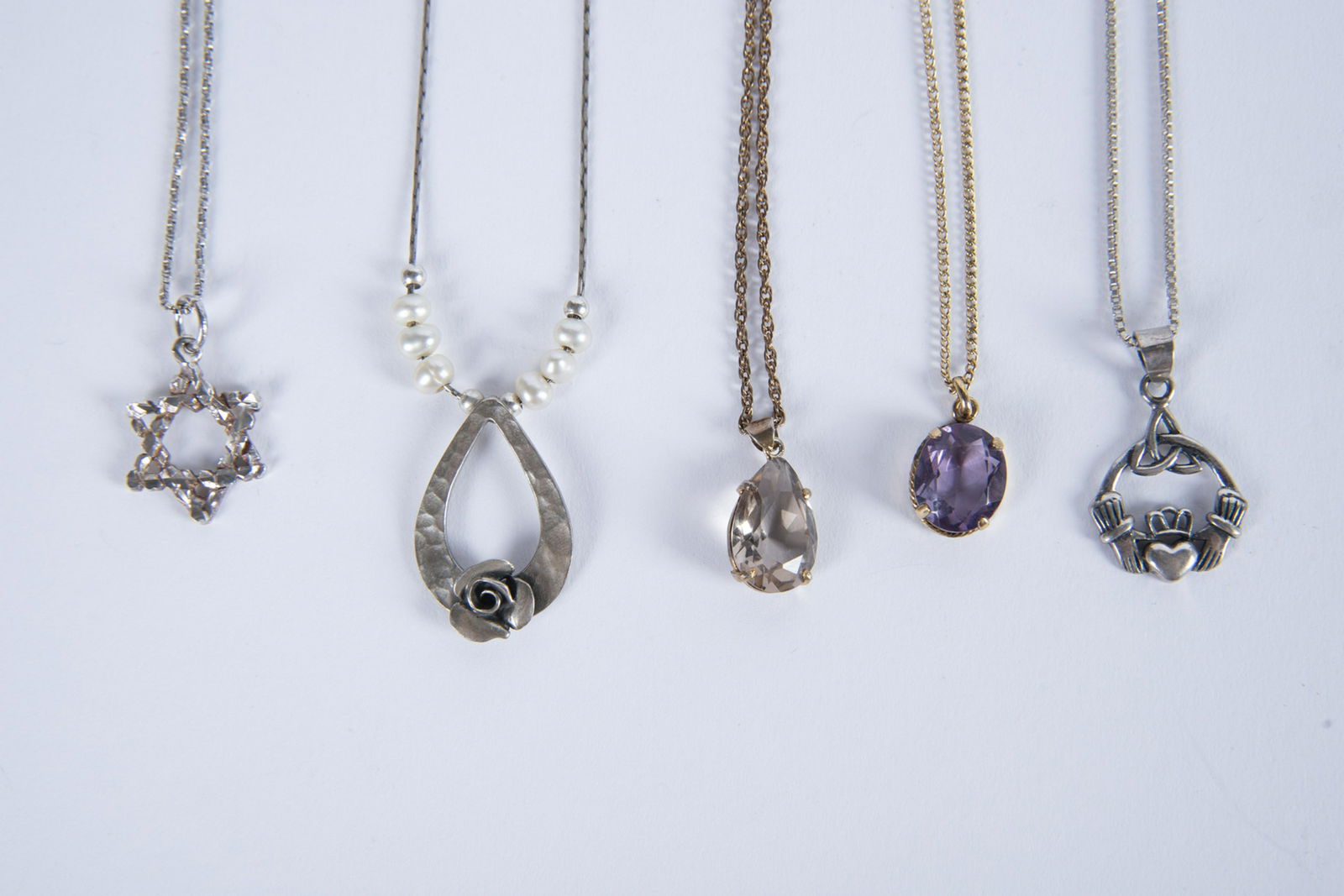 5 Silver and Hardstone Necklaces (1 of 3)