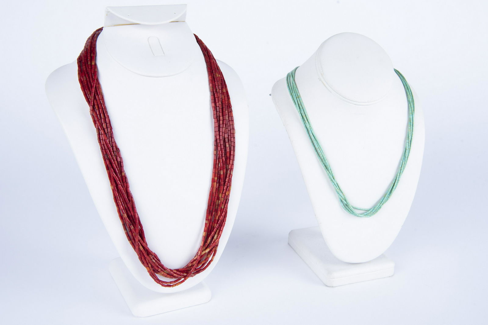 2 Coral and Turquoise Heishi Necklaces (1 of 2)