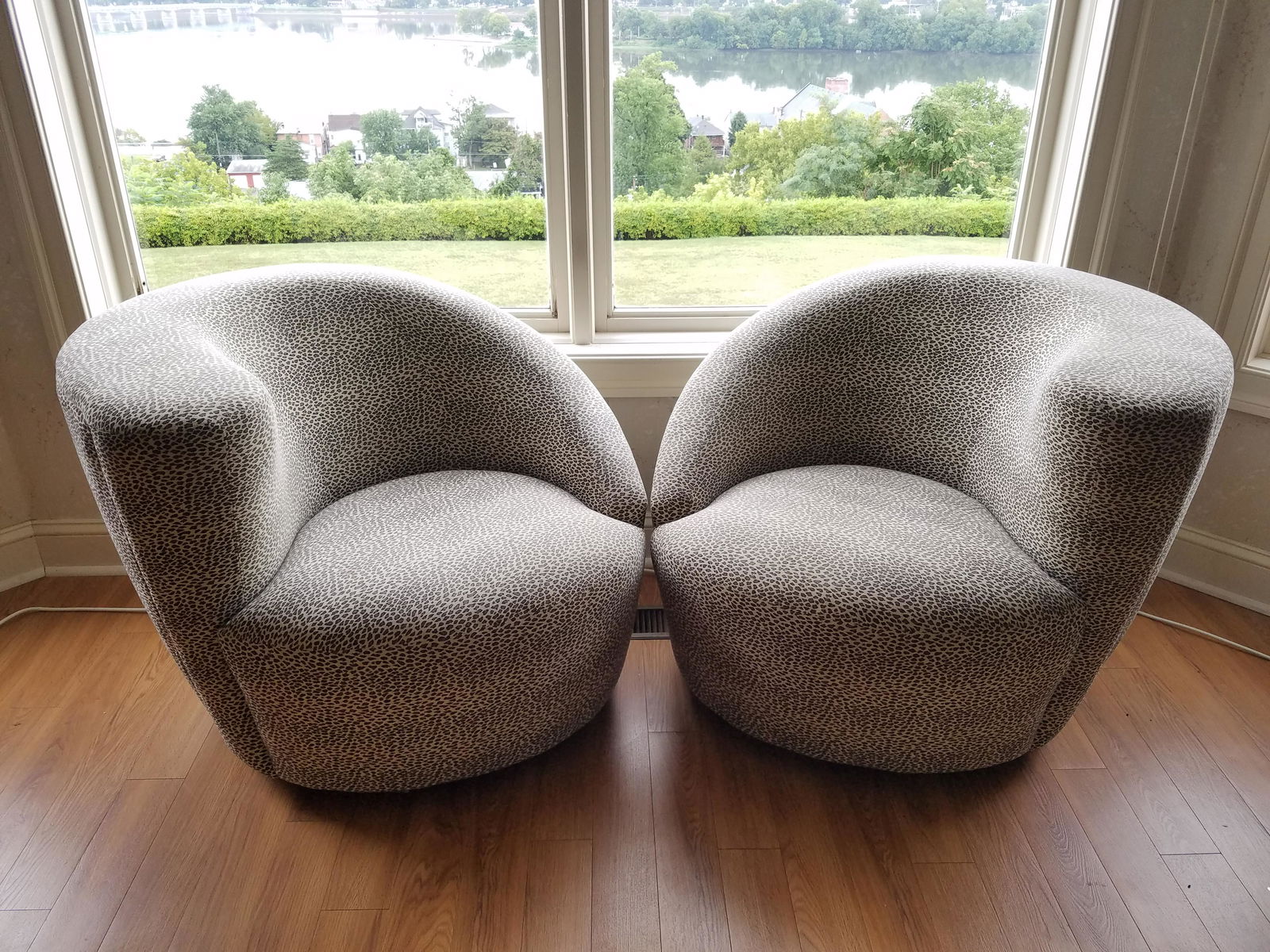 Pair of Ultra Suede Chairs by UFAC (1 of 2)