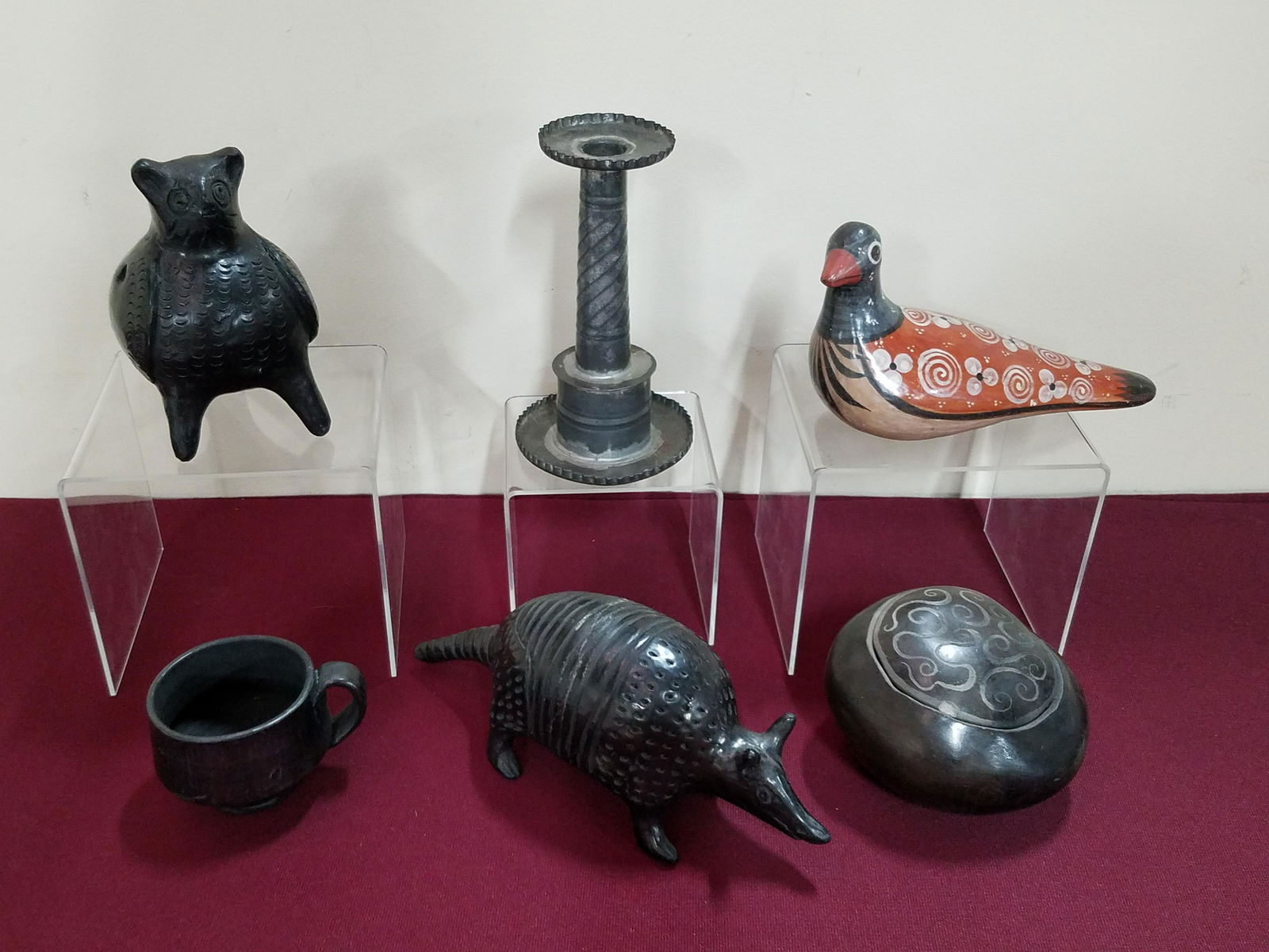 6 Pcs Mexican Pottery and Tin Candle Stick (1 of 6)