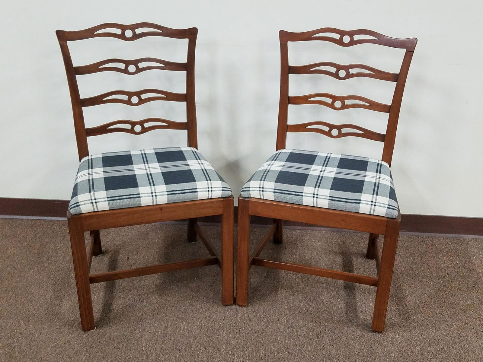 2 Plaid Seated Chairs (1 of 1)