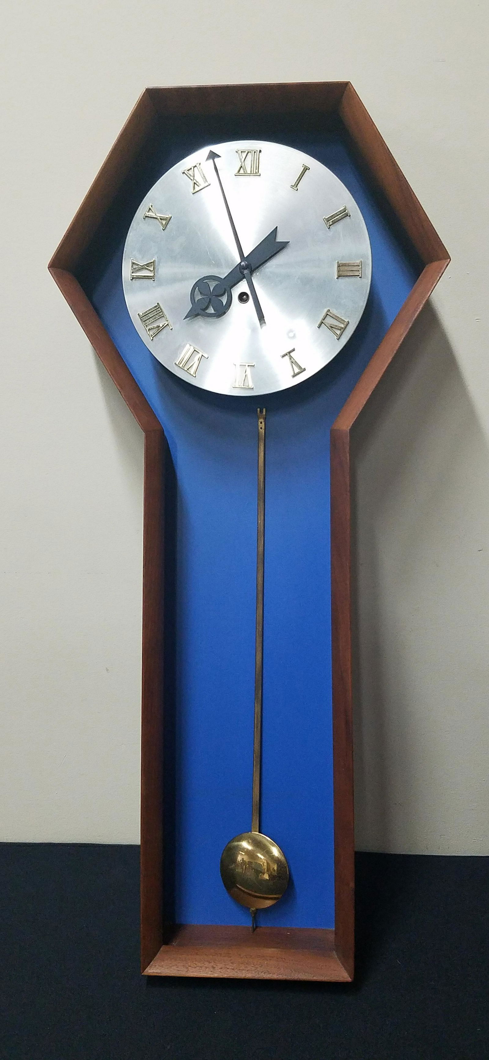 Arthur Umanoff Walnut Pendulum Wall Clock (1 of 1)