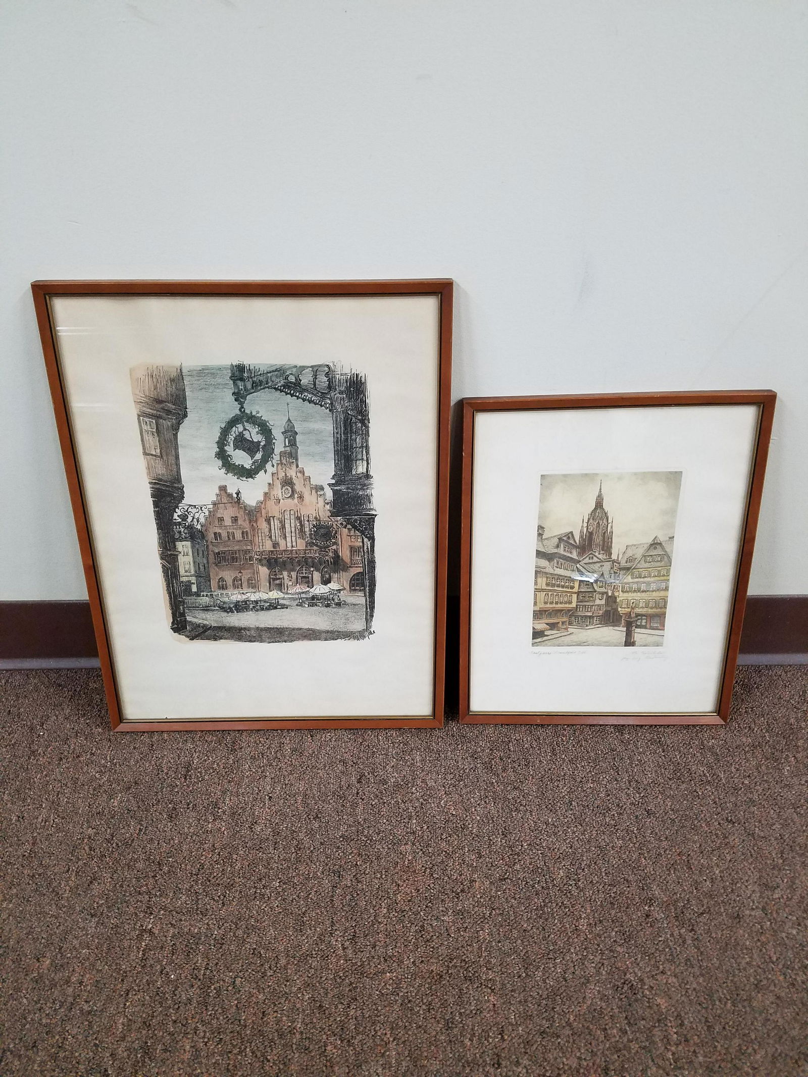 Two Town Scene Etchings (1 of 3)