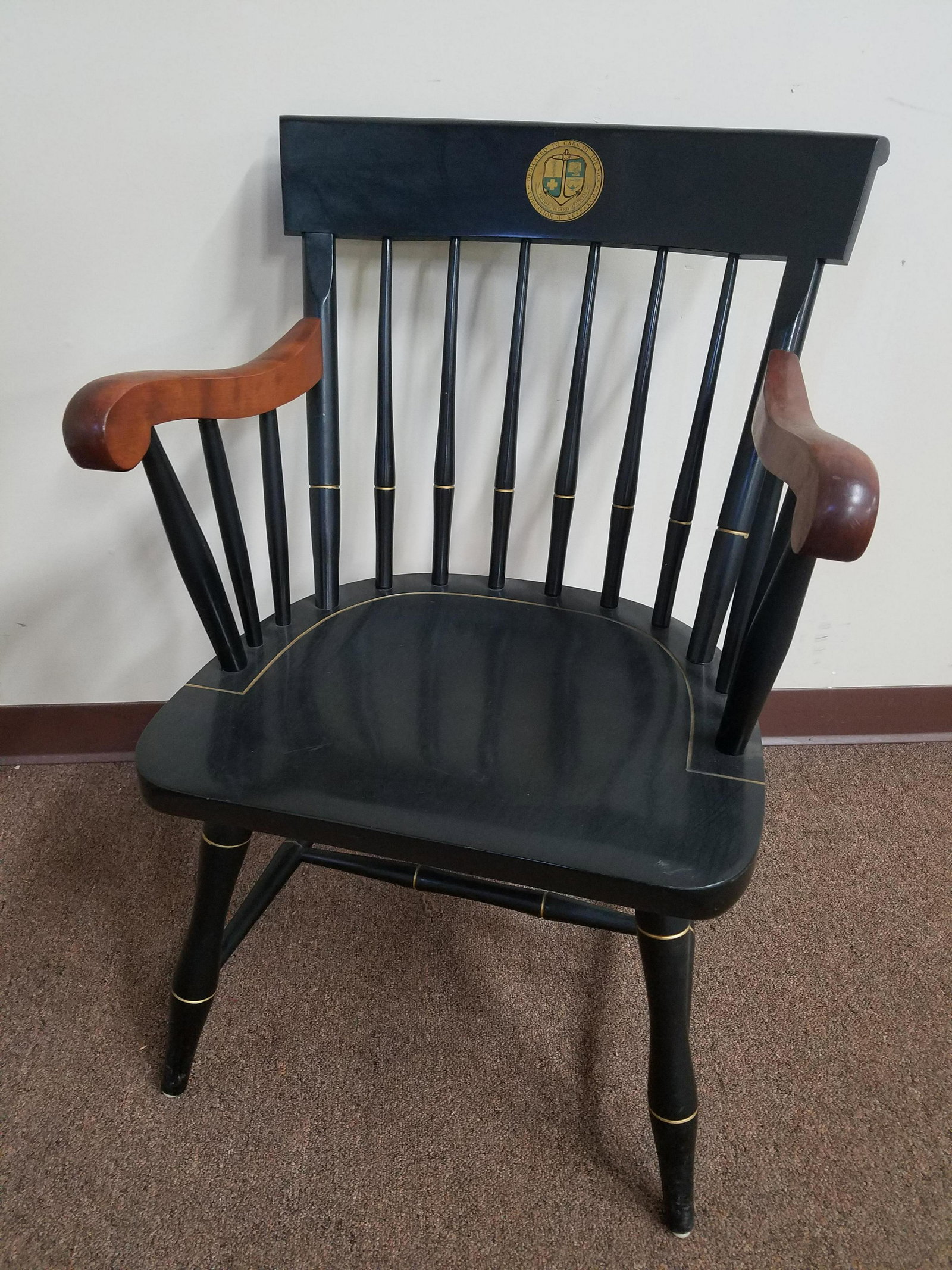 Rhode Island Hospital 1863 Chair: 22 1/2" high X 19 1/2" deep X 33 1/2" high.