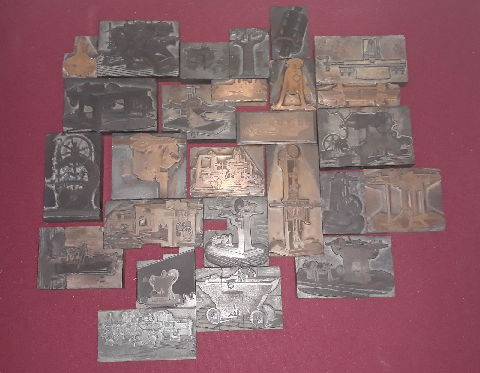 25 Printing Plates: Industrial including Zeiss & Co, Chicago, and more. Various sizes.