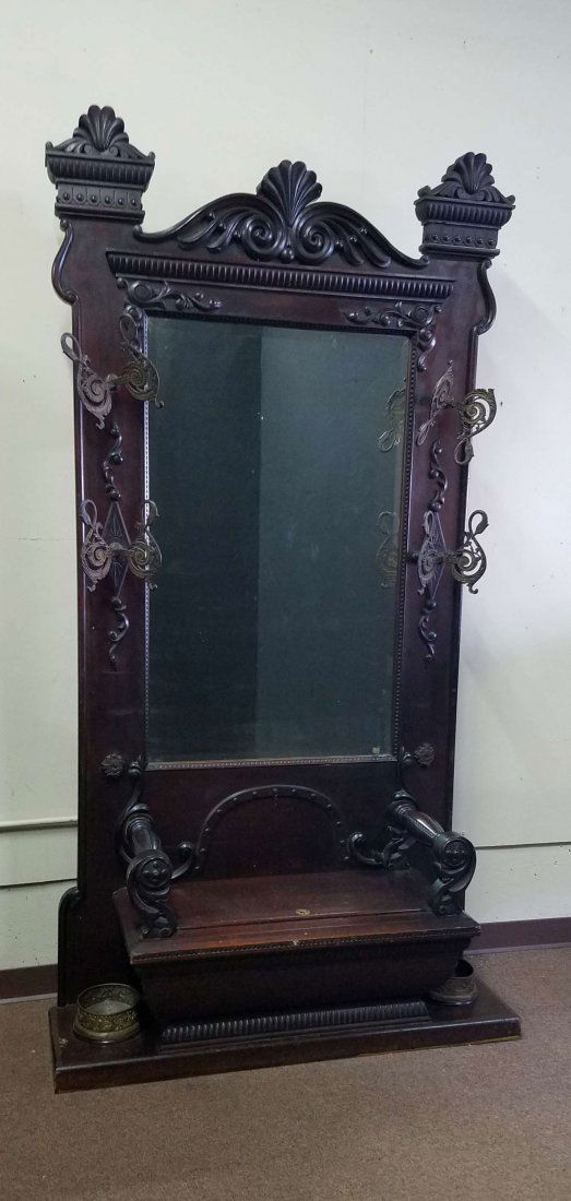 For Auction Renaissance Style Oak Hall Bench 39 On Oct 02