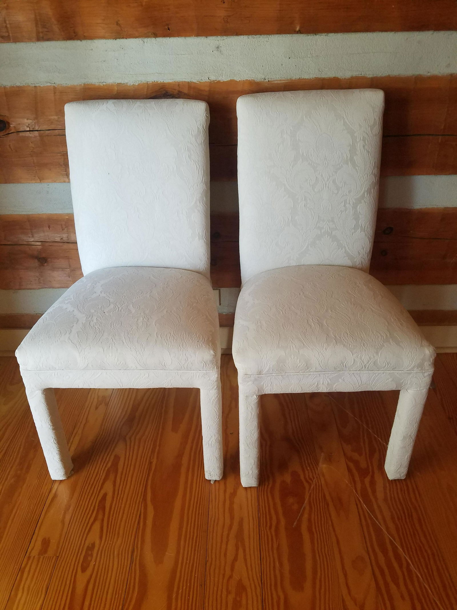 Pair of White Upholstered Chairs (1 of 1)