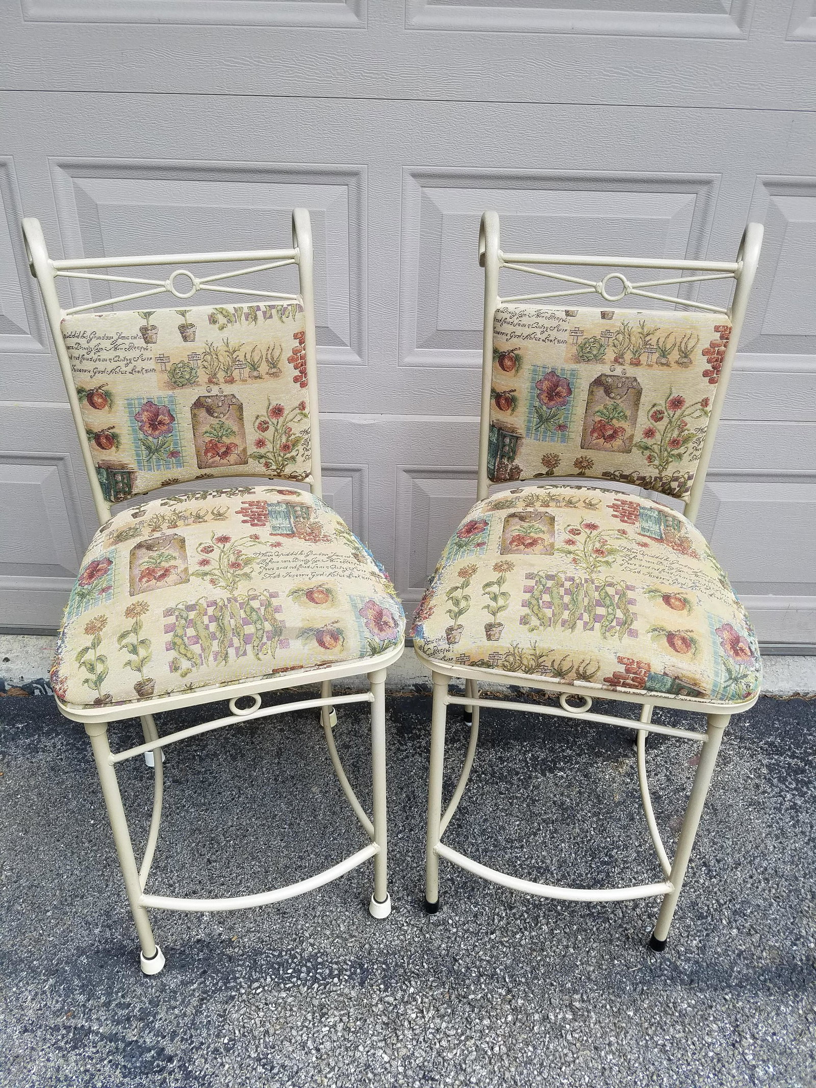 Pair of Bar Stools: 17" wide X 20" deep X 39 1/2" high.