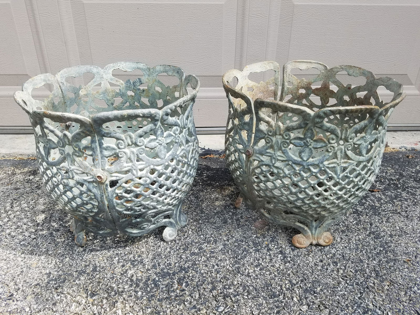 Pair of Metal Planters (1 of 1)