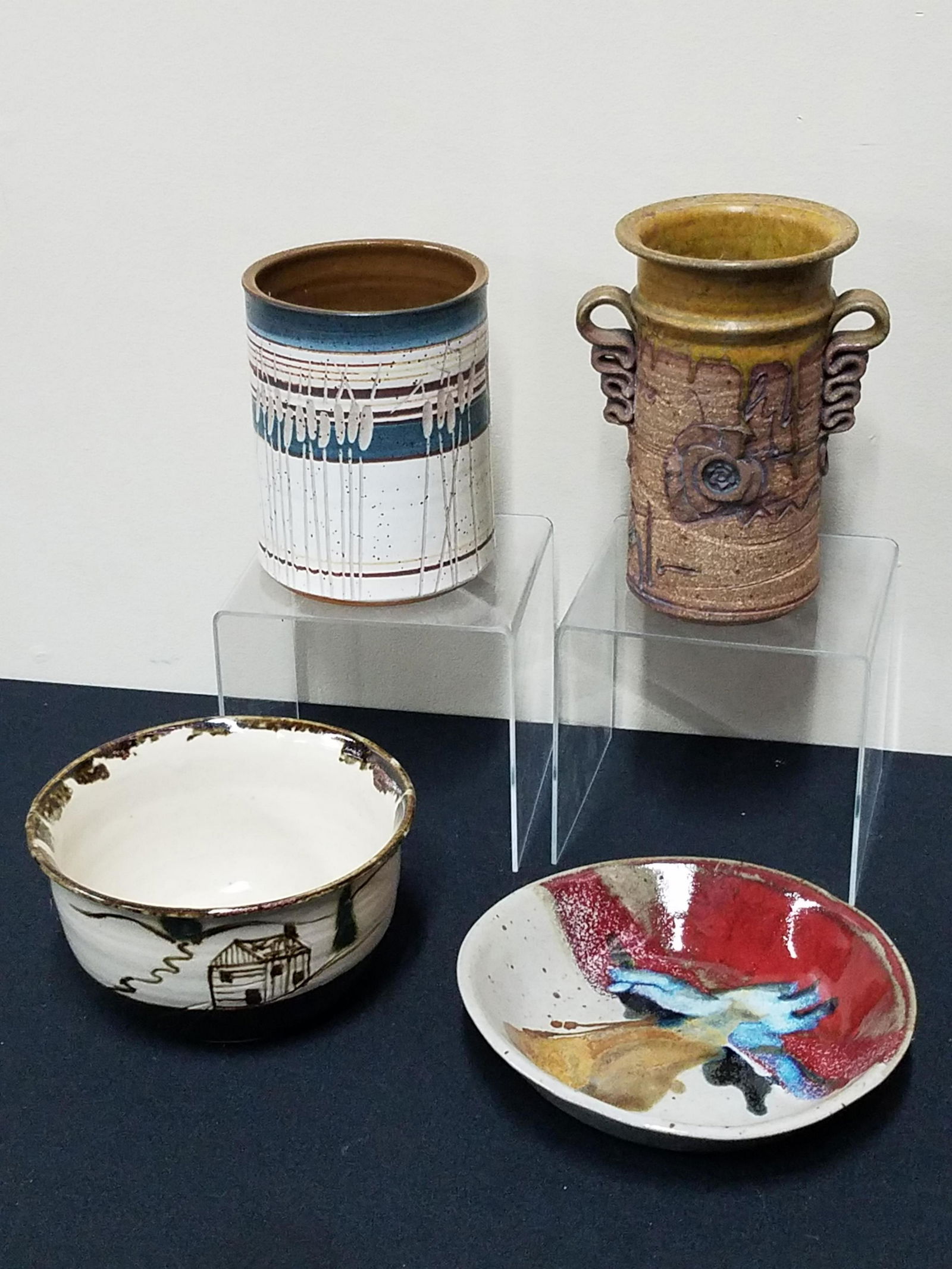 4 Pcs Studio Art Pottery (1 of 8)