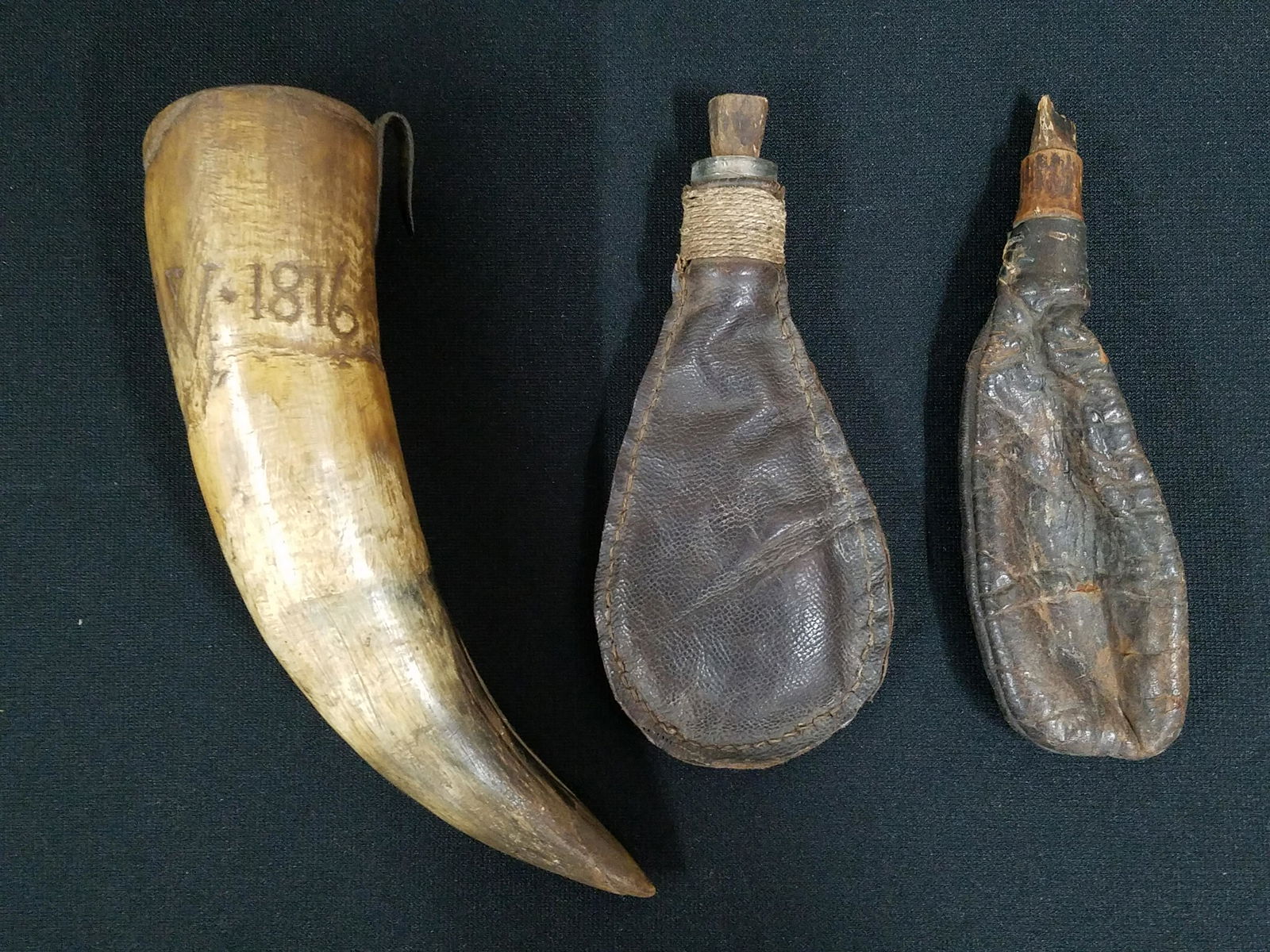 Powder Horn & Two powder Flasks (1 of 3)