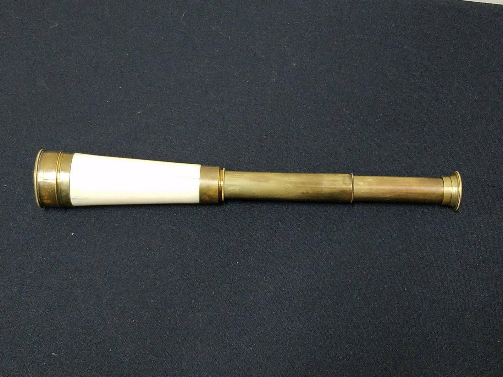 Brass and Bone Chas Bruder Telescope: 10-1/2" long.
